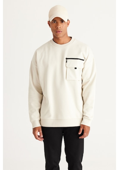 AC&Co / Altınyıldız Classics Erkek Bej Oversize Bol Kesim Bisiklet Yaka %100 Pamuk Sweatshirt Bej AC&Co / Altınyıldız Classics Erkek Bej Oversize Bol Kesim Bisiklet Yaka %100 Pamuk Sweatshirt Bej