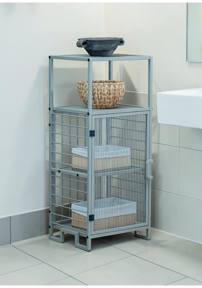 Dekoratif Bej Metal Çok Amaçlı Dolap 4 Raflı Organizer Dekoratif Bej Metal Çok Amaçlı Dolap 4 Raflı Organizer