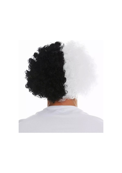 Siyah Beyaz Kıvırcık Afro Bonus Peruk Taraftar Bonus Saç 5324 256