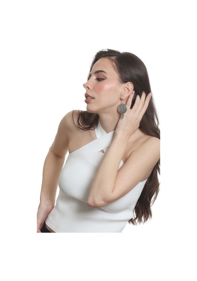 Labalaba Kadın Antik Gümüş Kaplama Barok Desen Sallantılı Model Küpe Gümüş