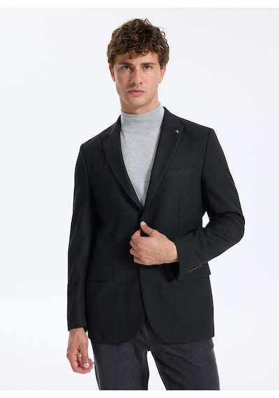 Fabrika Comfort Siyah Erkek Kırlangıç Regular Fit Düz Ceket Fc4wm-ckt 2484