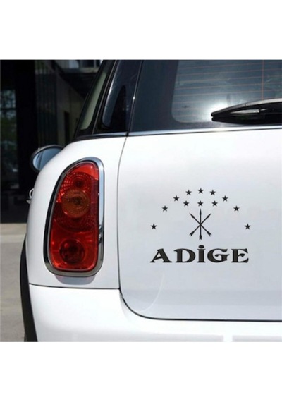 Adige Çerkez Bayrağı Araç, Araba, Oto, Motorsiklet, Kask, Laptop, Cam Sticker 20x15 Cm