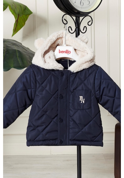 Benittokids Erkek Bebek Çocuk Kulaklı Kapüşonlu Mont 51323 Lacivert