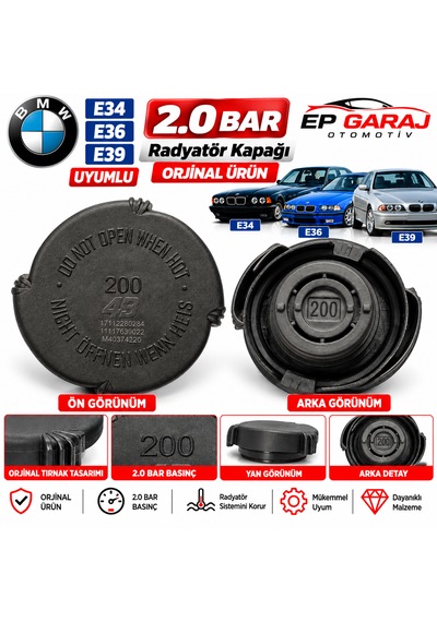 Bmw E34 E36 E39 Uyumlu  Radyatör Kapağı 2.0 Bar