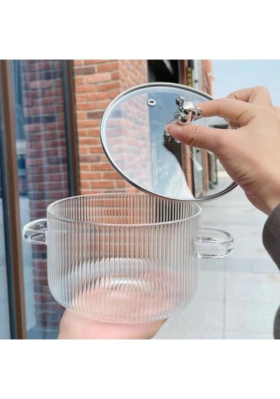 1,5 Litre Borosilikat Isıya Dayanıklı Pinterest Stil Cam Tencere Minimalist Tencere Mutfak Pişirme Şeffaf