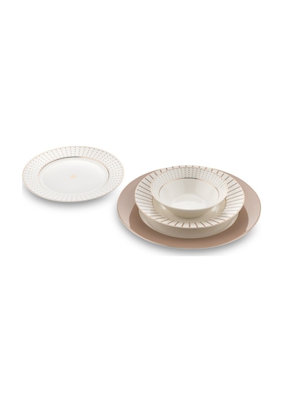 Jumbo Navy 24 Parça 6 Kişilik Yemek Takımı Beıge Bej