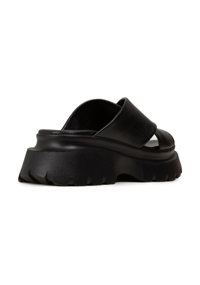 Deery Kadın Hakiki Deri Siyah Platform Terlik - L2519zsyhp01
