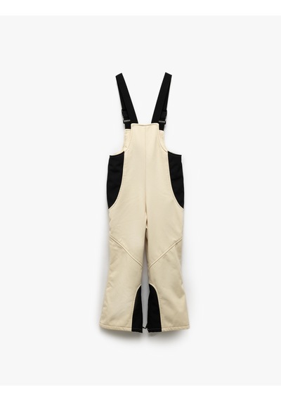 Koton Oversize Ayarlanabilir Askılı Fermuar Detaylı Kayak Tulumu Ekru 5wkg00032aw