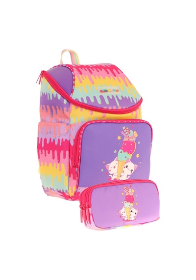 Kaukko Kırmızı Mor, Dondurma Temalı, Kız Çocuk Okul Çantası Ve Kalem Çantası Seti - L5247+l8247 Mor