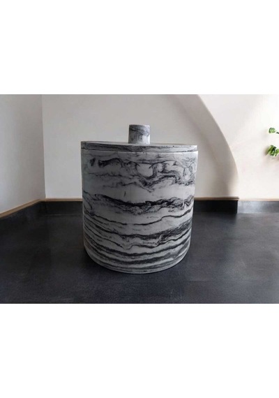 Antrasit Desen Beton Banyo Ve Mutfak Çöp Kovası ,4 Litre,aksesuar,dekorasyon Gri