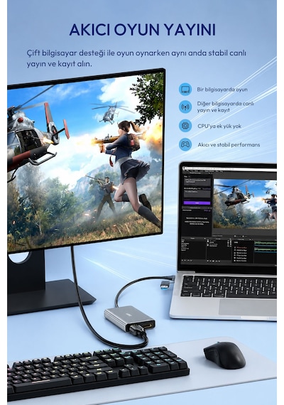 4k 60hz Hdmı Loop Out Görüntü Ses Yakalama Kartı Dual Usb Type-c 2'si 1 Arada Video Capture Card Switch Ps5 Canlı Yayın Oyun Kayıt Alüminyum Alaşım Z825