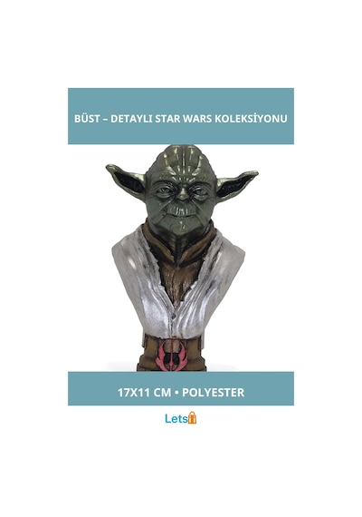 Yoda Büst Star Wars Koleksiyonu İçin Detaylı Polyester Figür 1 Adet