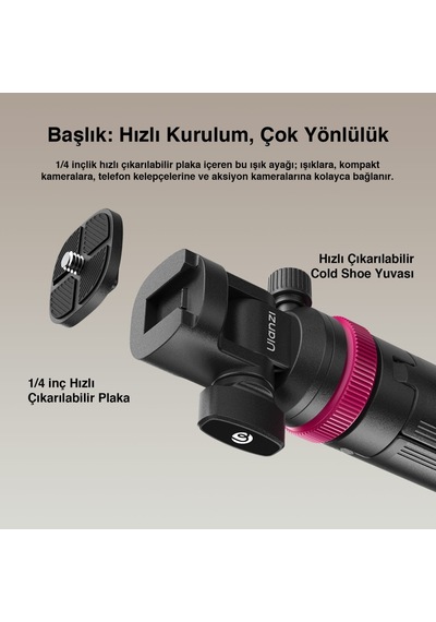 Ulanzi Mt-89 200cm Quick Release 360 Panoramic Işık Standı Tripod - T082a