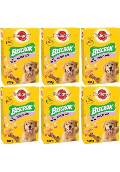 Pedigre Biscrok Multi Mix Köpek Ödül Bisküvisi 500 Gr X 6 Adet