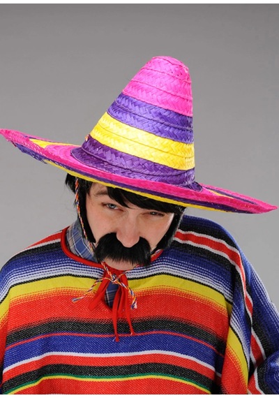 Sombrero Meksika Şapkası Renkli Örme Hasır Yetişkin Boy 1