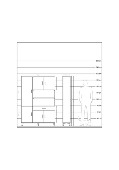 Arges Dolap 10 Raflı Tek Çekmeceli 6 Kapaklı 132x30x195 Çam-a... Çam Arges Dolap 10 Raflı Tek Çekmeceli 6 Kapaklı 132x30x195 Çam-a... Çam