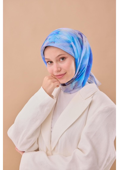 Silk Home Olinda İpek Eşarp 47004-17 Gümüş, Mor, Lacivert, Gri