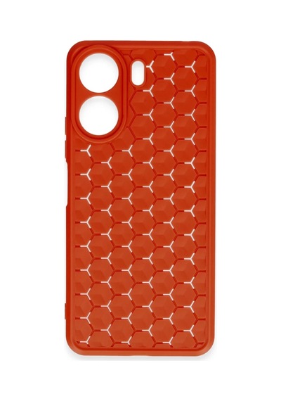 Xiaomi Redmi 13c Uyumlu Kılıf Petek Silikon Kapak - Kırmızı
