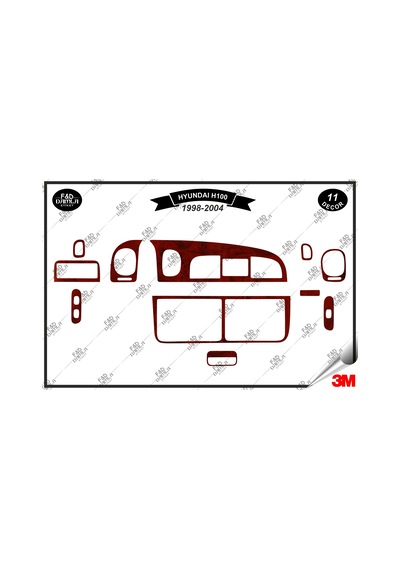 Hyundaı H 100 1998-2004 Torpido Konsol Trim Göğüs Maun Kaplama Set 11 Parça Maun