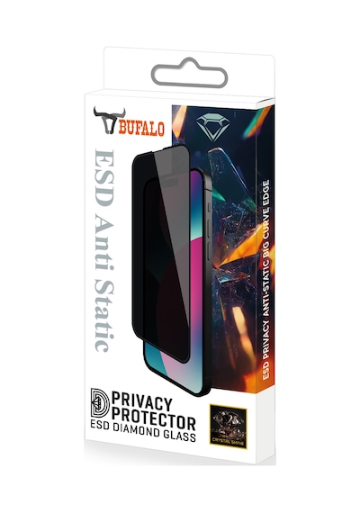 Bufalo Apple Uyumlu   iPhone 16 Pro Esd Anti Static Hayalet Privacy Cam Ekran Koruyucu