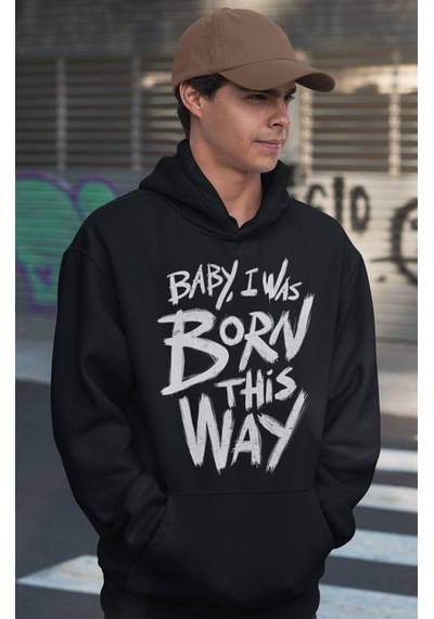 Sevbano Lady Gaga Baby I Was Born This Way Şarkı Baskılı Unisex Oversize Siyah