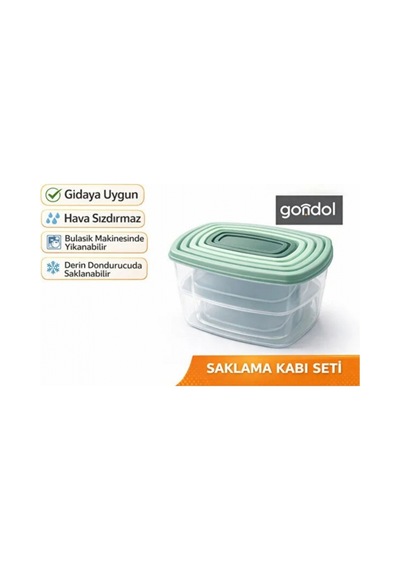 Piev 6 Parça Kapaklı Gıda Saklama Kabı Seti Yeşil