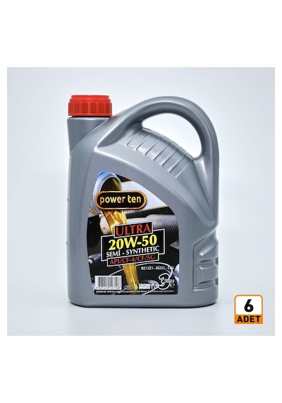 Power Ten 20W50 Motor Yağı 3 Litre 6 Adet 1 Koli