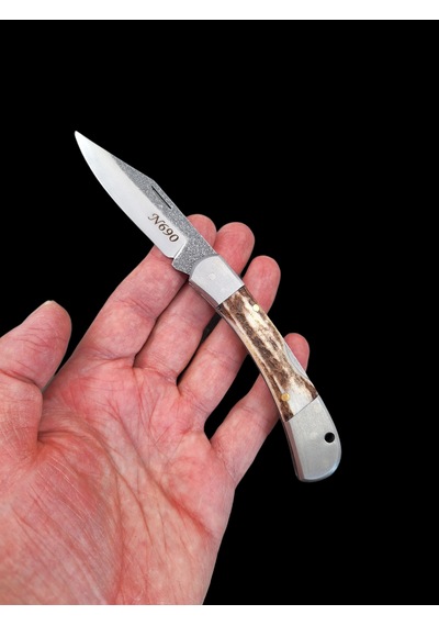 N690 Böhler Çelik Balçıklı Doğal Geyik Boynuzu Kamp Çakı-kolleksiyon Ve Outdoor Kullanım İçin Beyaz