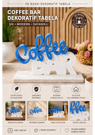 Coffee Bar Dekoratif Masaüstü Tabela 3d Baskı Modern Kafe Ve Mutfak Dekoru 05073139