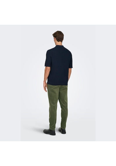 Only & Sons Menu Structure Erkek Lacivert Polo Tişört 22038171-dsp