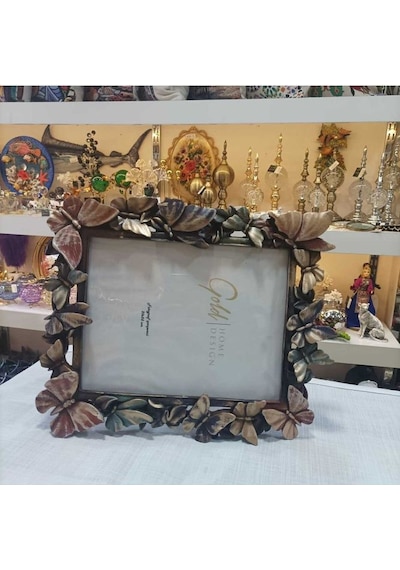 Fotoğraf Çerçevesi Kelebek Desenli Kahverengi 20x25