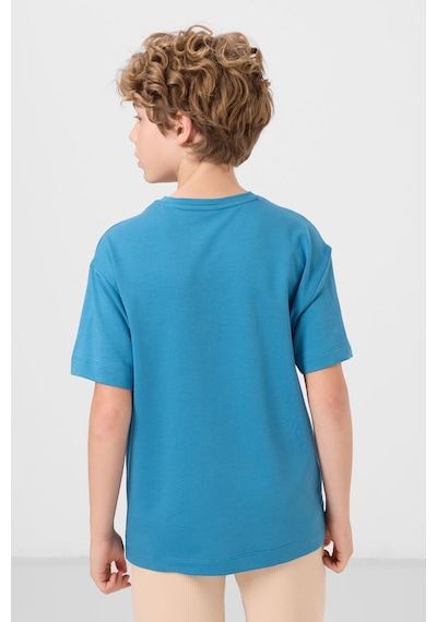 Tommylife Petrol Mavi Pamuklu Yumuşak Dokulu Oversize Basic Erkek Çocuk T-shirt - 11297 Petrol Mavi
