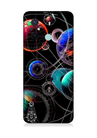 Xiaomi Redmi 12c Uyumlu Silikon Kılıf Sci Fi Gezegenler Ve Vektörler