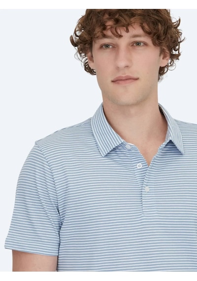 Kip Mavi Polo Yaka %100 Pamuk T-shirt Mavi