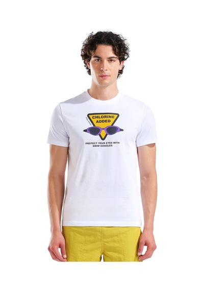 Arena Goggles Print Erkek Beyaz Günlük Stil T-shirt 011166100