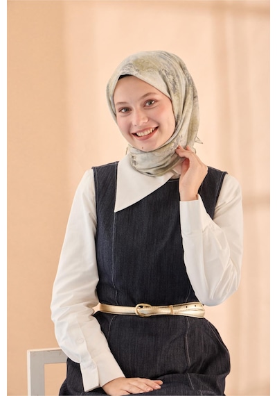 Silk Home Soft Eşarp 73095-08 Su Yeşili, Gri, Füme, Bej