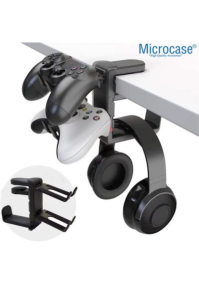Microcase 2in1 Kulaklık Ve Oyun Kolları İçin Masaya Monte Düzenleyici Tutucu - Al5049