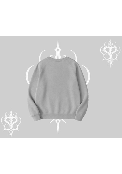 Startmore Beyaz Biskilet Yaka Sweatshirt Özel Logolu Gri