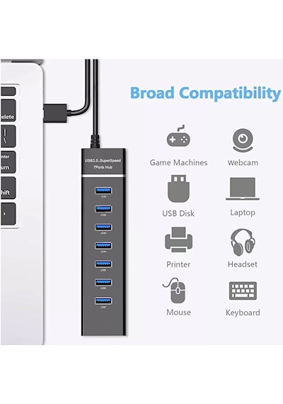Usb 3.0 High Speed 7 Port Usb Çoklayıcı 5gbps Hub