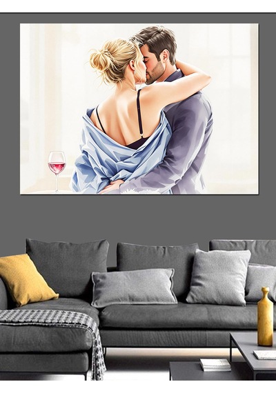 Romantik Çift Buluşması Dekoratif Kanvas - Mdf Ahşap Tablo