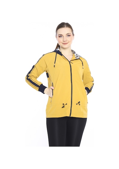 Escetic Hardal Kadın Spor Kapişonlu Su İtici Rüzgarlık Fermuarlu İnce Ceket 6560-4152-sarı Sarı Escetic Hardal Kadın Spor Kapişonlu Su İtici Rüzgarlık Fermuarlu İnce Ceket 6560-4152-sarı Sarı