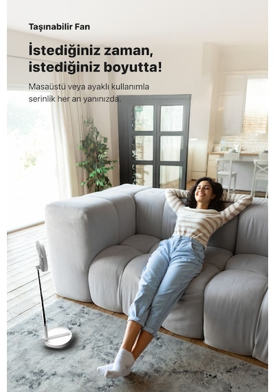 Taşınabilir Şarjlı Vantilatör 24 Saat Kullanım 3 Kademeli 180° Sessiz Ayaklı Katlanabilir Fan X6103