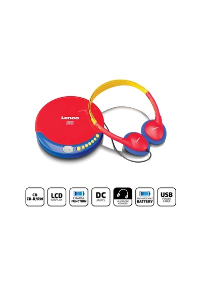 Lenco Cd-021kıds Kırmızı Taşınabilir Cd Çalar Discman Şarj Özellikli