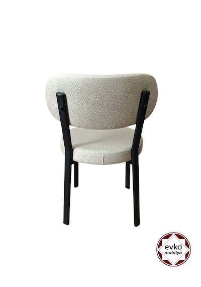 Evko Mobilya Smart Sandalye, Mutfak Salon Sandalyesi, 2 Adet Sandalye, Metal Sandalye, Yemek Sandalyesi, Otel Cafe Restoran Sandalyesi Krem