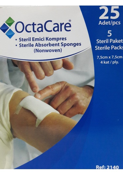 Octacare Gaz Kompres - Steril - 7.5 x 7.5 CM 25  Adet