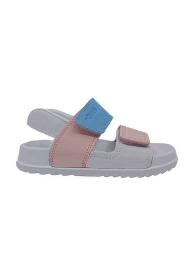 Vicco Krixi Hafif Kız Çocuk Beyaz Pembe Sandalet Beyaz