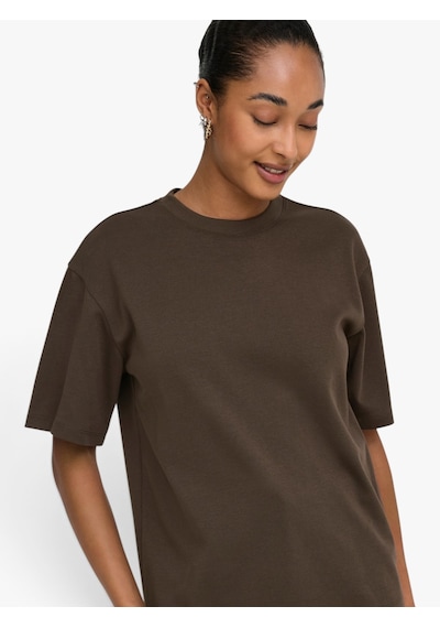 Only Onlsuperıor Ss Oneck Loosetop Jrs Noos Kadın Kahverengi T-shirt - 15377604