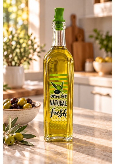 Cam Yağdanlık Ve Zeytinyağlık 1000 Ml & Sızdırmaz Yağ Şişesi Yeşil - 937128935 Yeşil