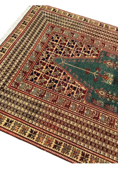 El Dokuma Sıfır Bünyan Halısı Seccade 118x185 Su Yeşili Namazlık
