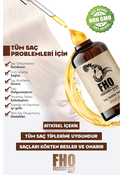 Freshen Hair Dökülme Karşıtı Bitkisel Saç Bakım Serumu 30 ML